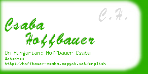 csaba hoffbauer business card